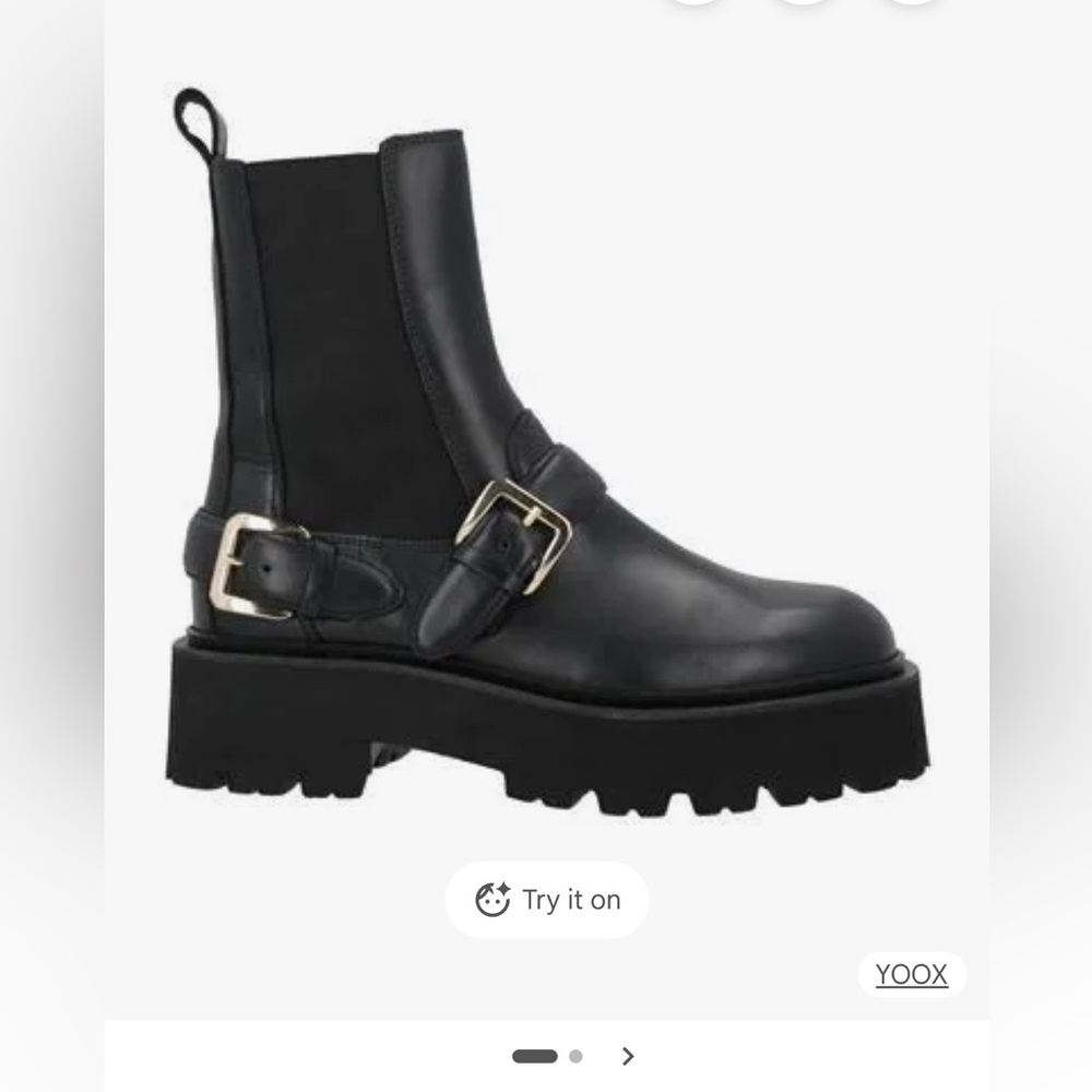 Sandro Black Ankle Boots with Gold Buckles